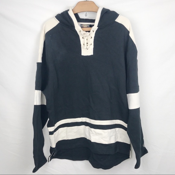 Old Time Sports Other - Black & White Hockey Tie Hoodie
